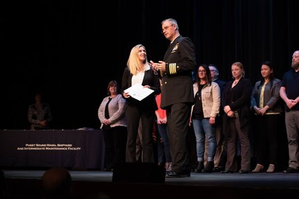 Puget Sound Naval Shipyard and Intermediate Maintenance Facility honored 33 of its top employees and Sailors during its annual Employee of the Year ceremony April 10, 2019, at the Admiral Theater in Bremerton, Washington.