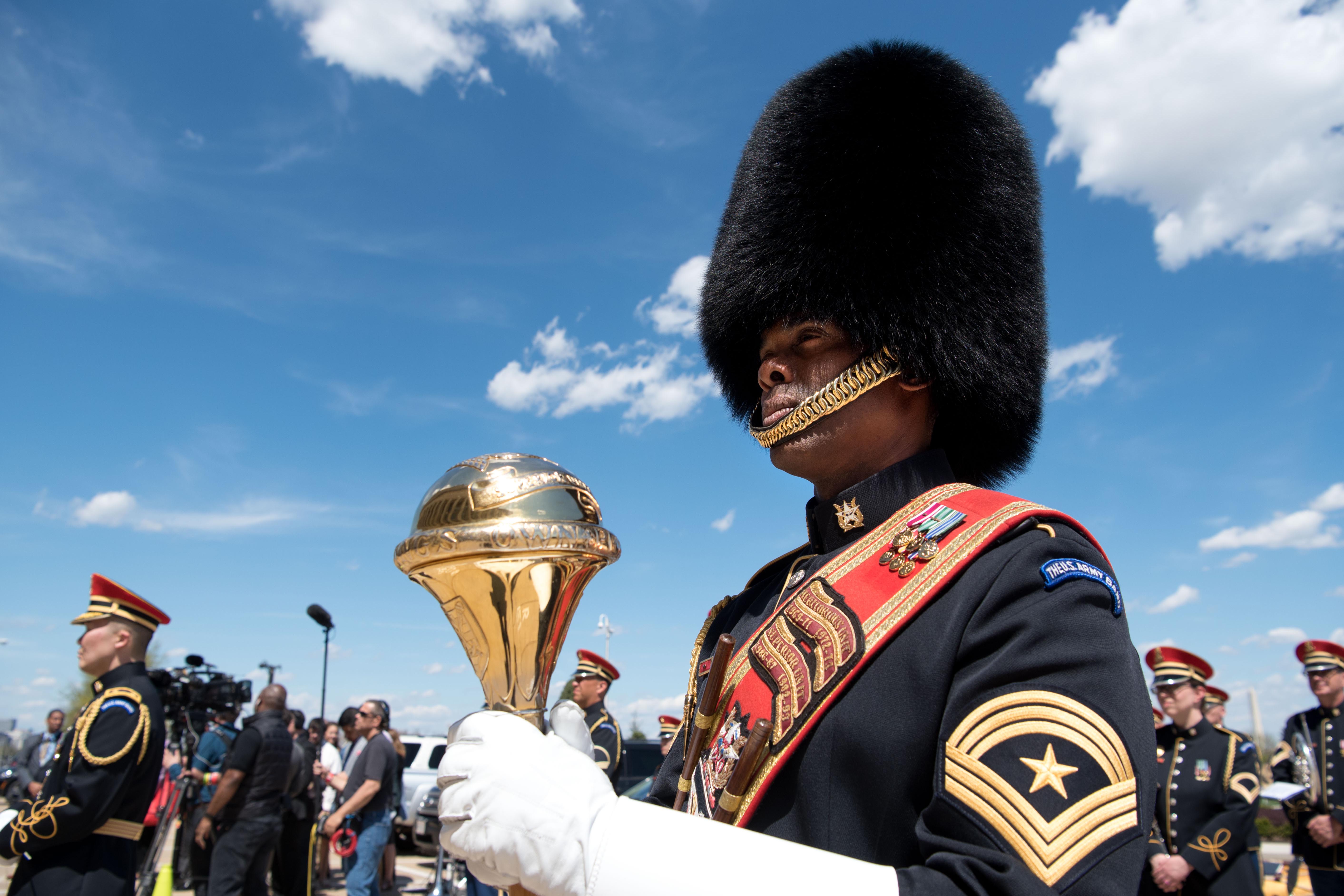 tall military hat