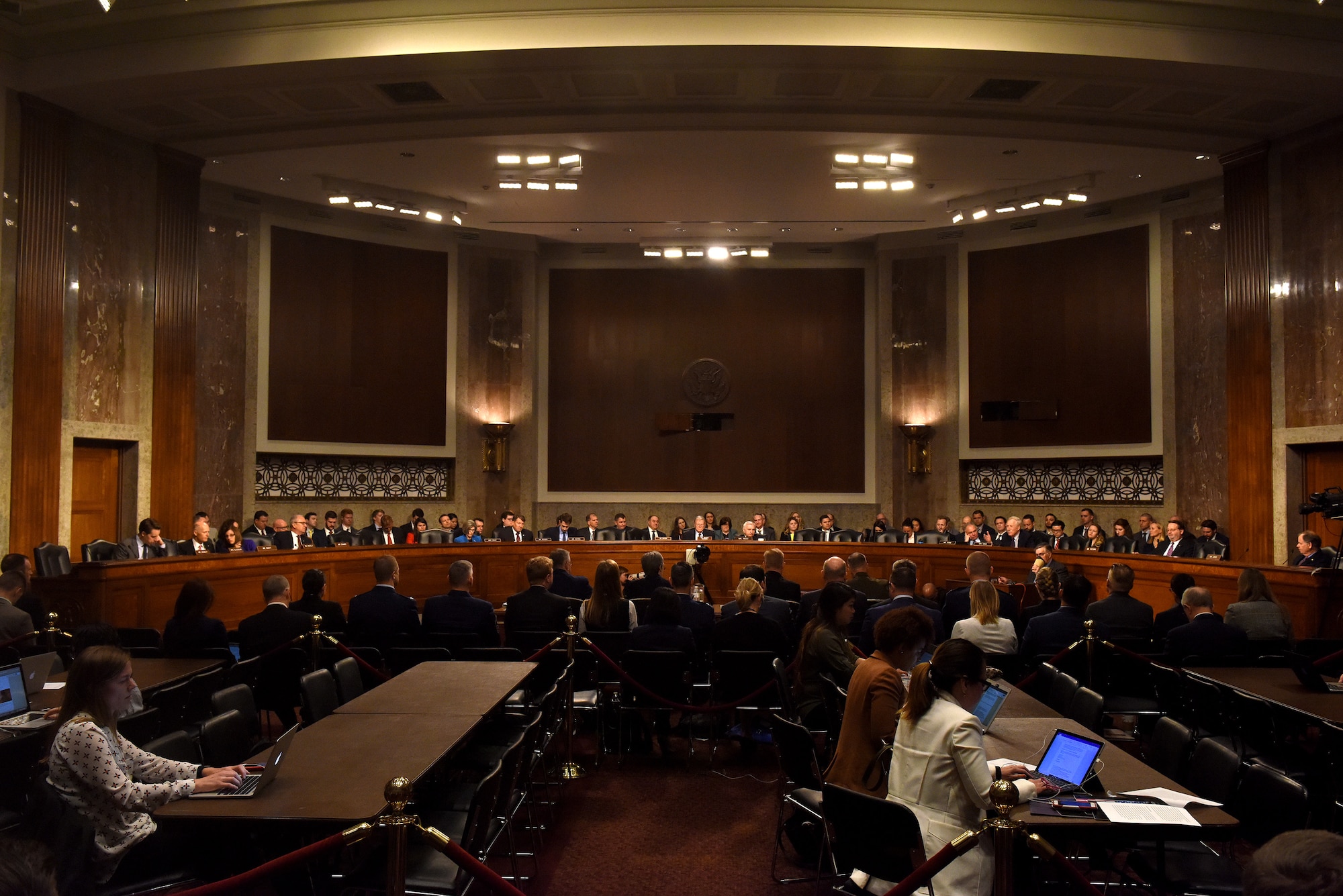 Secretary of the Air Force Heather Wilson testifies on the proposal to establish a United States Space Force during a Senate Armed Services Committee hearing in Washington, D.C., April 11, 2019. (U.S. Air Force photo by Staff Sgt. Rusty Frank)