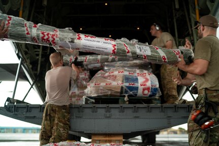 U.S. Military Delivers Humanitarian Relief Supplies In Mozambique