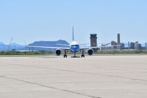 U.S. Vice President Mike Pence greets the Desert Lightning Team during a quick visit with the DLT prior to his immersion with Customs and Border Protection at Davis-Monthan Air Force Base, Ariz., April 11, 2019.