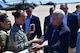 U.S. Vice President Mike Pence greets the Desert Lightning Team during a quick visit with the DLT prior to his immersion with Customs and Border Protection at Davis-Monthan Air Force Base, Ariz., April 11, 2019.