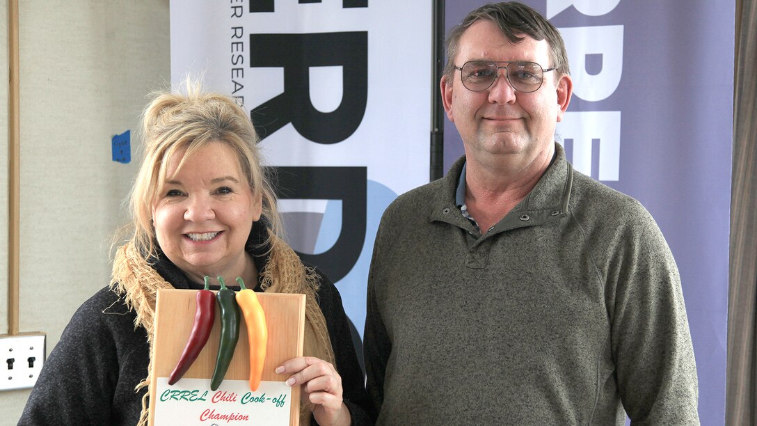 Cold Regions Research and Engineering Laboratory crowns chili chef champion during National Library Week