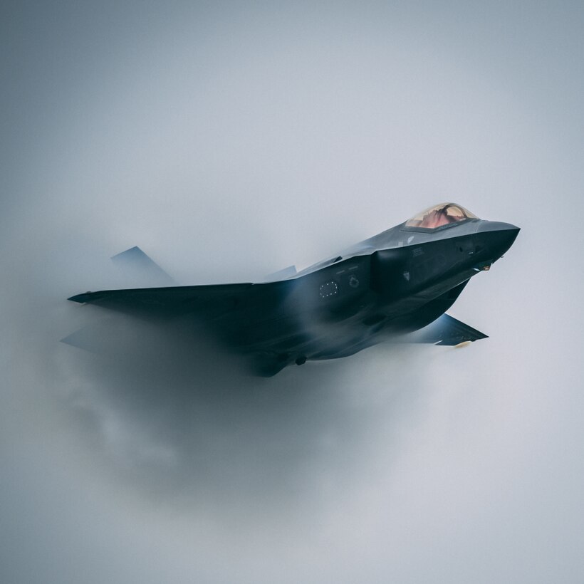 Capt. Andrew “Dojo Olson, F-35 Demonstration Team pilot and commander performs a high-speed pass in an F-35A Lightning II during the Heart of Texas Airshow April 7, 2019. The F-35 Demo Team performed their second show of the season bringing their new demonstration to central Texas. (U.S. Air Force photo by Senior Airman Alexander Cook)
