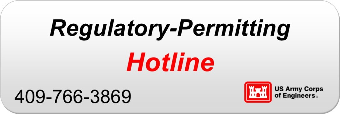 Regulatory Permitting Hotline button to link to https://www.swg.usace.army.mil/Business-With-Us/Regulatory/Permits/