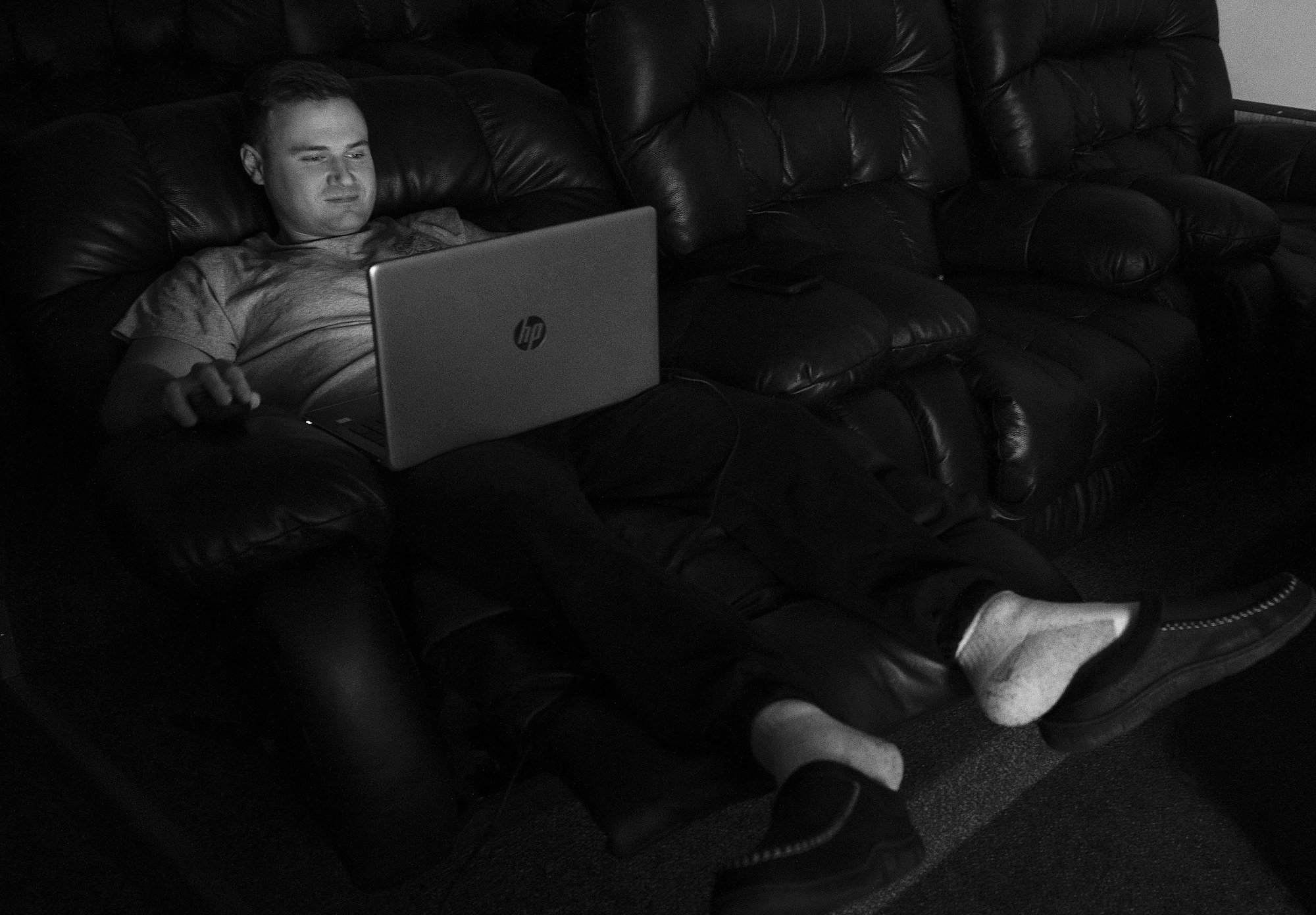 U.S Air Force Senior Airman William Hough, 20th Civil Engineer Squadron firefighter, unwinds in his downtime at Shaw Air Force Base, S.C., April 9, 2019.