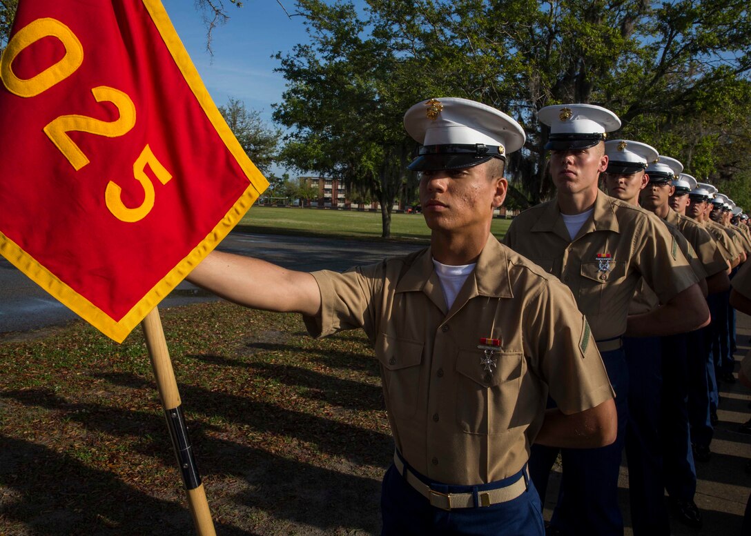 Pfc. Roberto E. Ceballos graduated from Marine recruit training today as the platoon honor graduate of Platoon 2025, Company F, 2nd Battalion, Recruit Training Regiment.
The honor graduate award recognizes the Marine who best exemplifies the total Marine concept, which encompasses physical fitness, marksmanship and leadership traits, during recruit training. 
Ceballos, a native of Miami, acted as platoon guide for Platoon 2025.
Ceballos, was recruited at Recruiting Substation Hialeah, by Staff Sgt. Nelson Carcamo. 

Please send all queries to the Assistant Marketing and Communications Officer, 2nd Lt. Mackenzie Margroum, Mackenzie.margroum@marines.usmc.mil