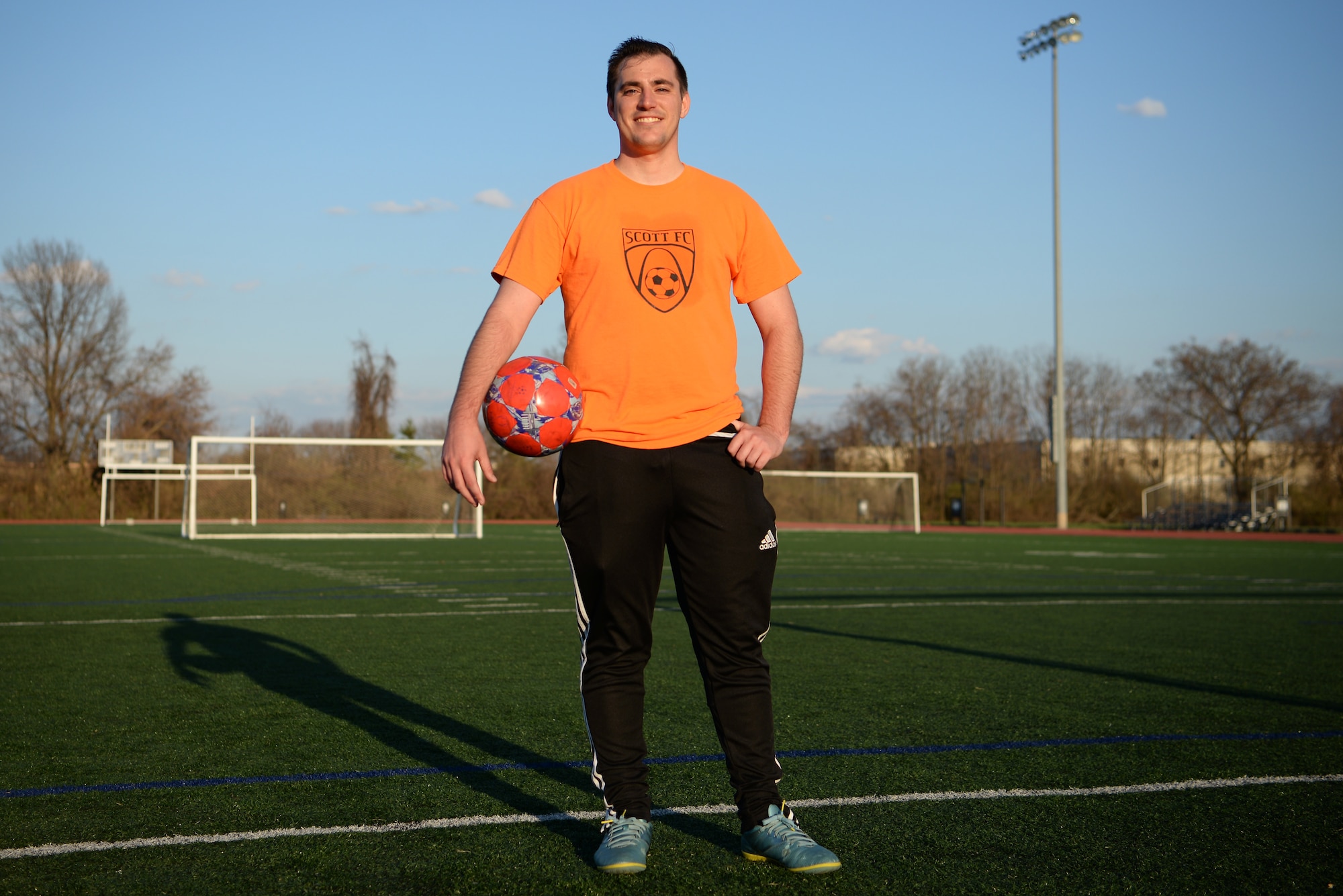 Airmen playing soccer