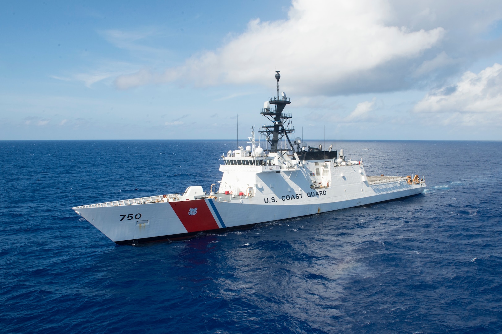 PACIFIC OCEAN (July 29, 2018) The U.S. Coast Guard Cutter Bertholf (WMSL 750) is underway July 29, during Rim of the Pacific (RIMPAC).  Twenty-five nations, 46 ships and five submarines, about 200 aircraft and 25,000 personnel are participating in RIMPAC from June 27 to Aug. 2 in and around the Hawaiian Island and Southern California.  The world’s largest international maritime exercise, RIMPAC provides a unique training opportunity while fostering and sustaining cooperative relationships among the participants critical to ensuring the safety of sea lanes and security on the world’s oceans.  RIMPAC 2018 is the 26th exercise in the series that began in 1971.