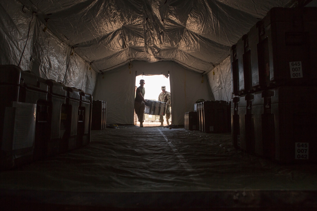 SPMAGTF-CR-AF 19.1 prepare medical tent for African Lion 2019