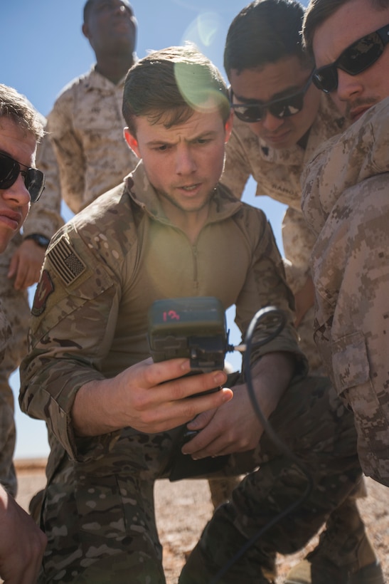 U.S. Marines and Airmen drop ordnance with Moroccan troops at Greir Labouihi