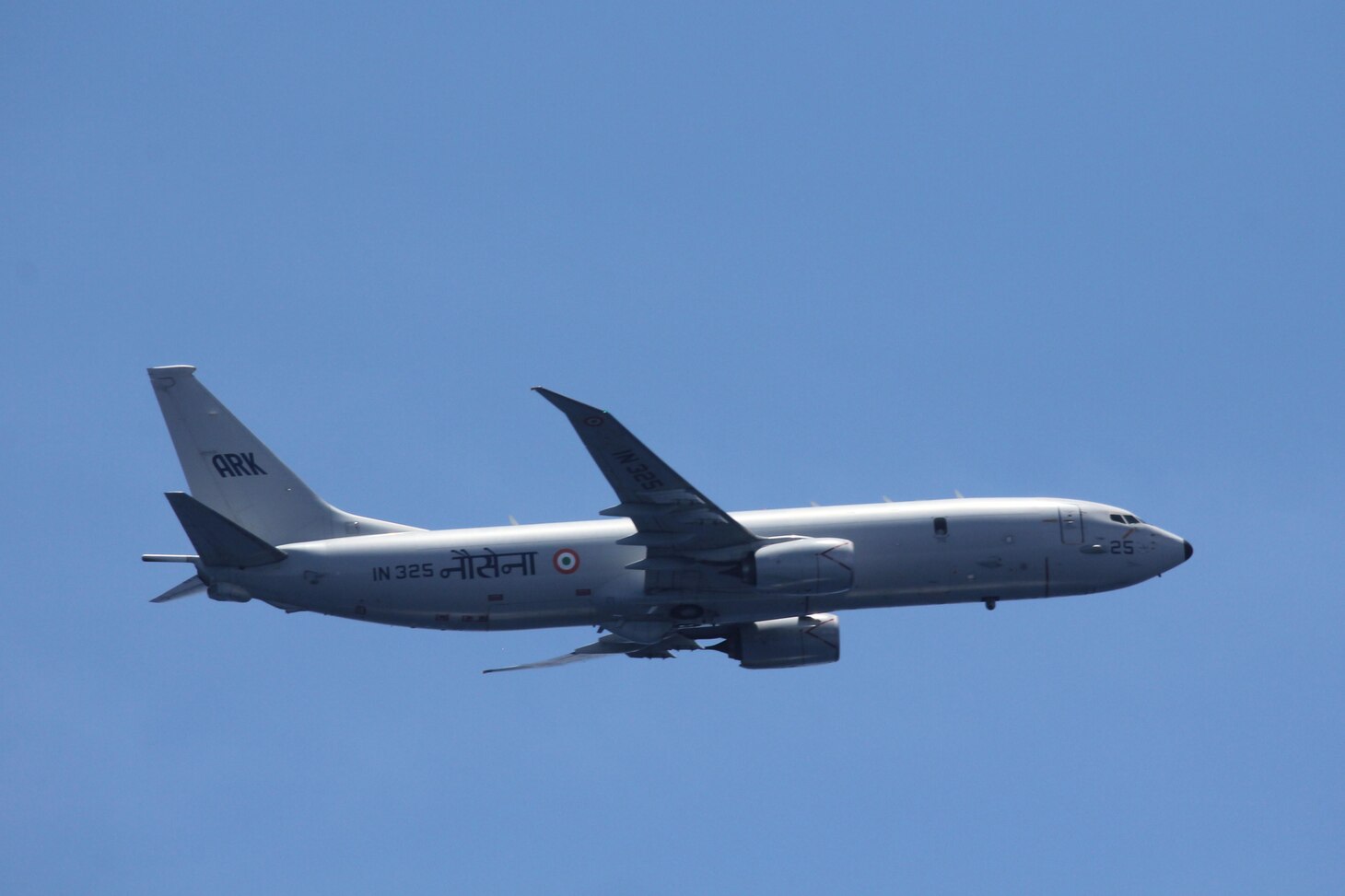 An Indian Navy P8I Poseidon conducts a low altitude fly by alongside the guided-missile destroyer USS Spruance (DDG 111) during a bilateral anti-submarine warfare exercise with the Indian Navy in the Indian Ocean, April 15, 2019. The Spruance is deployed to the U.S. 7th Fleet area of operations in support of security and stability in the Indo-Pacific region.