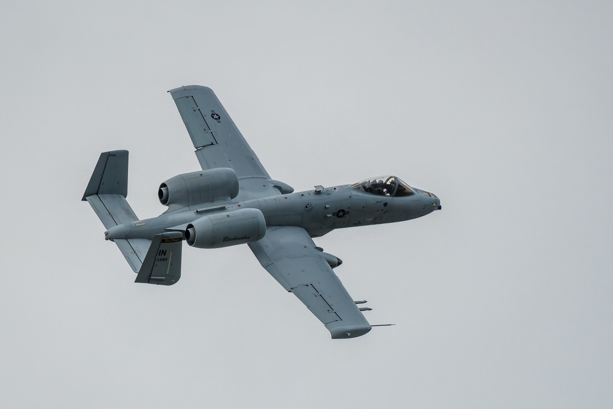 An A-10 Thunderbolt II aircraft from the Indiana Air National Guard’s 163rd Fighter Squadron performs an aerial demonstration over the Ohio River April 13, 2019, as part of the Thunder Over Louisville airshow in Louisville, Ky. The Kentucky Air National Guard once again served as the base of operations for military aircraft participating in the annual event, which has grown to become one of the largest single-day air shows in North America. (U.S. Air National Guard photo by Dale Greer)