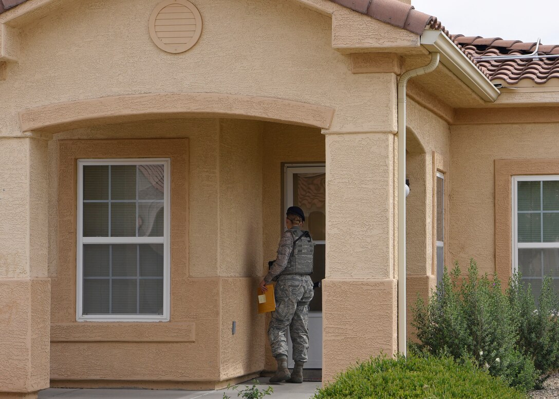 Airman 1st Class Abigail Biever, 56th Security Forces Squadron team member, makes a house call April 11, 2019, at Luke Air Force Base Ariz.