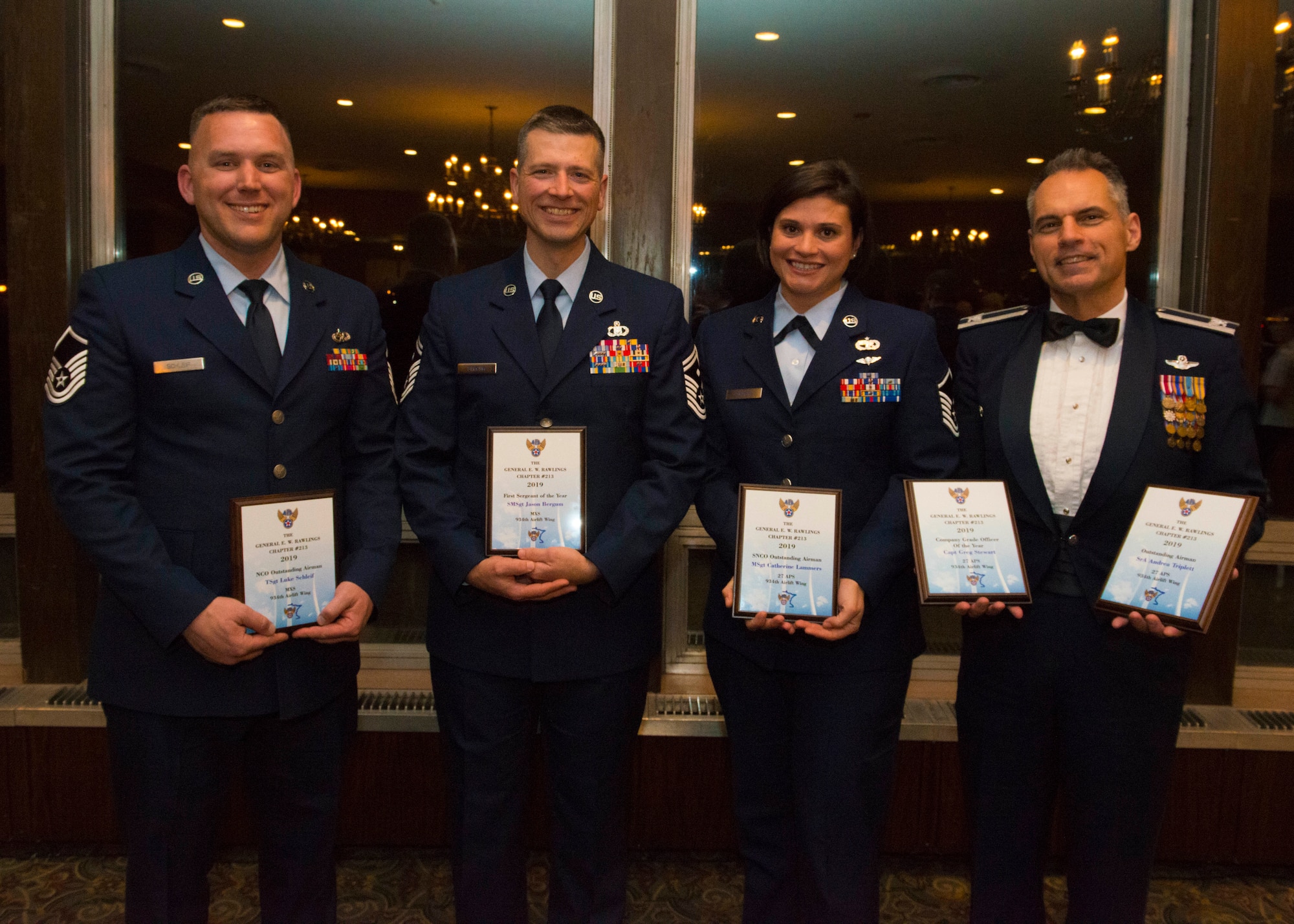 934th Airlift Wing Airmen were recognized for their outstanding achievements by the Minnesota Air Force Association Chapter at the Town & Country Club in Saint Paul, Minn., April 5, 2019.