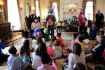 Families of deployed Colorado National Guard members were hosted at the Governor's Mansion, Denver, Mar. 12, 2016. The children played a variety of games, along with an Easter egg hunt, and were read to by The First Lady of Colorado, Mrs. Robin Hickenlooper, wife of Gov. John Hickenlooper. The Adjutant General of Colorado Maj. Gen. H. Michael Edwards along with other CONG senior leaders were in attendance to show support for the Soldiers and Airmen separated from their families in support of overseas contingency operations. (U.S. Air National Guard photo by Tech. Sgt. Nicole Manzanares/Released)