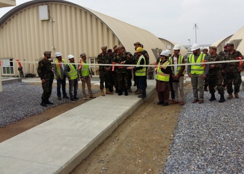 Ribbon Cutting ceremony April 14 2019 of the National Mission Brigade Barracks and Latrine Shower and Shave Camp Scorpion project in Afghanistan.