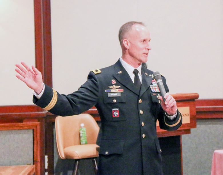 U.S. Army Corps of Engineers Deputy Commanding General Maj. Gen. Michael C. Wehr speaks