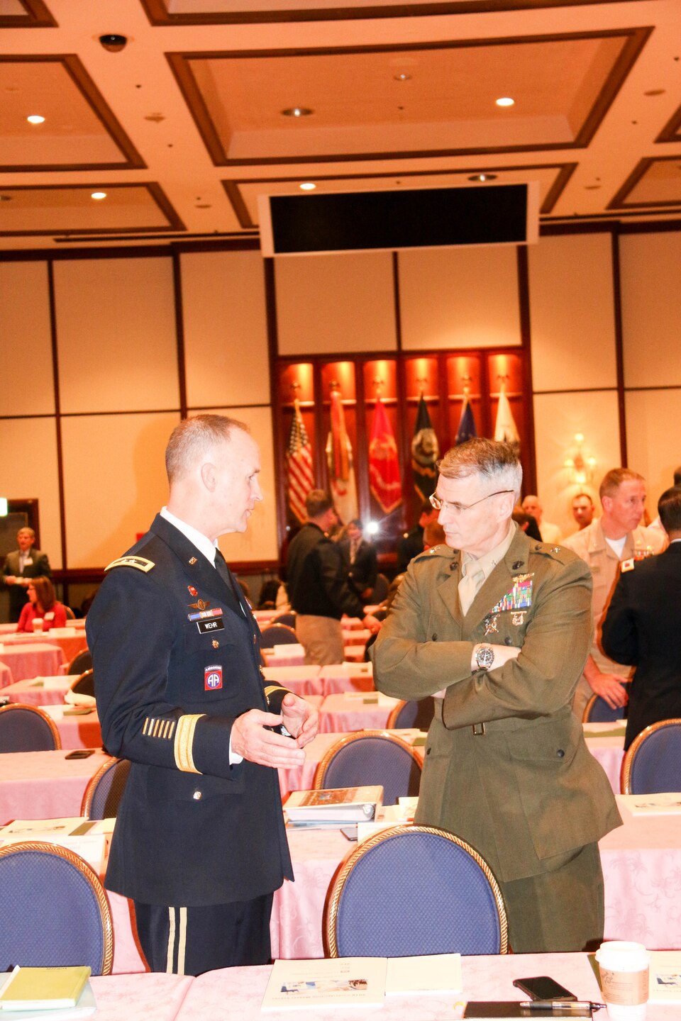 Senior Leaders attending the BSEC share a quiet word on the sidelines of the event.