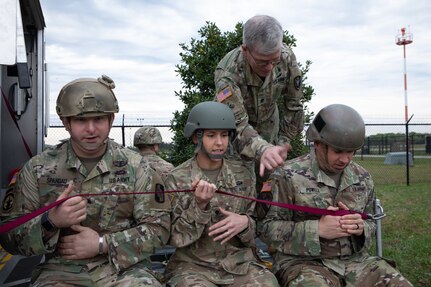 U.S. Army Reserve and National Guard Soldiers jump