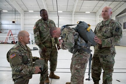 U.S. Army Reserve and National Guard Soldiers jump