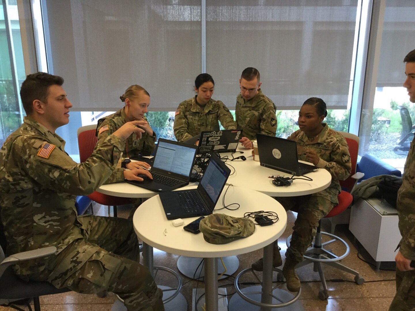 U.S. Military Academy Cadets competing in the data analysis challenge at NSA's NCX 2019.