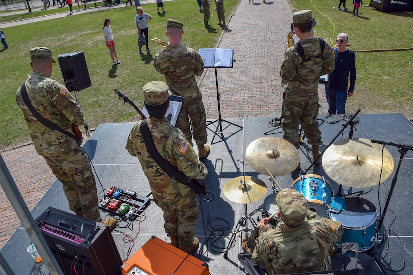 U.S. Army Reserve 78th Army Band Jazz Combo performs during the Meet Your Army Week event in the Boston Commons, in Boston, Massachusetts, April 13. The U.S. Army offers 150 career choices. Army musicians perform in a variety of ensembles ranging from ceremonial band to jazz band to small ensembles, playing all styles of music. They are primarily responsible for performing and rehearsing as a professional musician within different ensembles of an Army band.