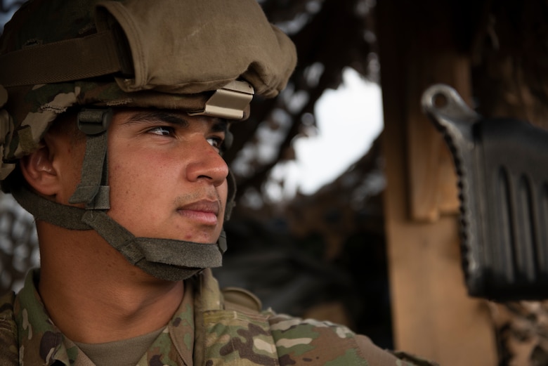 An Airman provides security for the Anbar Operations Center