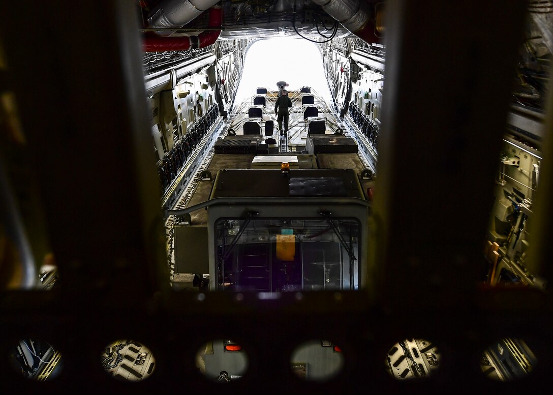 An aircraft tug sits ready for takeoff