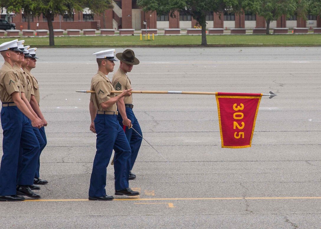 Private First Class James C. Williams completed Marine Corps recruit training as the platoon honor graduate of Platoon 3025, Company K, 3rd Recruit Training Battalion, Recruit Training Regiment, aboard Marine Corps Recruit Depot Parris Island, South Carolina, April 19, 2019. Williams was recruited by Staff Sergeant Micah G. Turner from Recruiting Substation Lafayette. (U.S. Marine Corps photo by Cpl. Jack A. E. Rigsby)