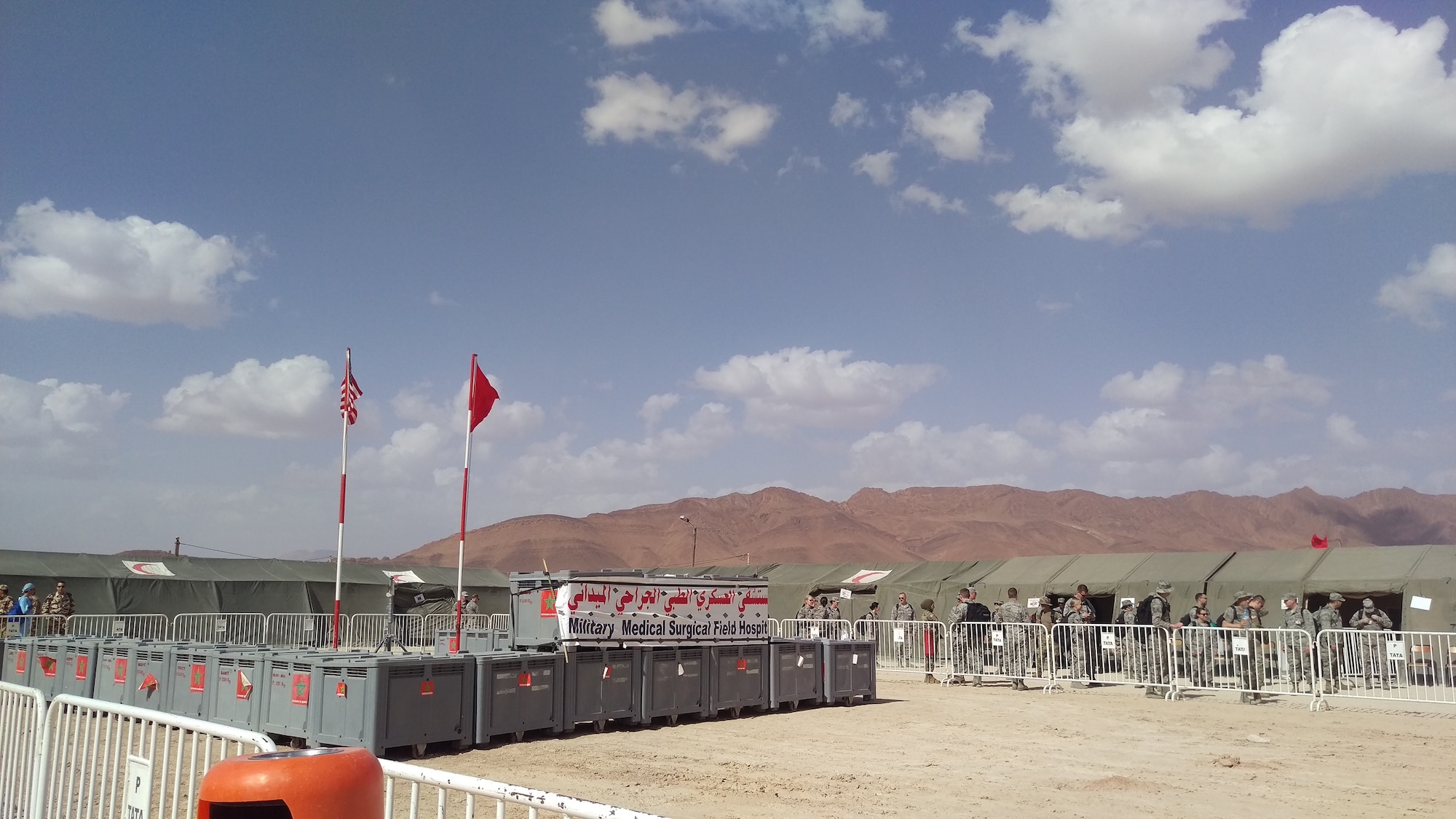 Reservists, Guardsmen, and military doctors from Morocco and Tunisia set up a field hospital in Tata, Morocco, to treat patients in the surrounding villages as part of an annual exercise known as African Lion