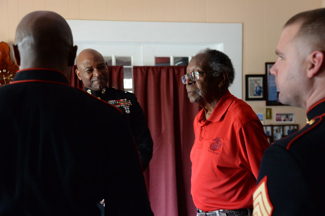 When Marine Corps Logistics Base Albany leaders noticed that Henry Jackson, a local Montford Point Marine, hadn’t been attending any events or making his routine visits, they became concerned and decided to pay him a visit, April 17.