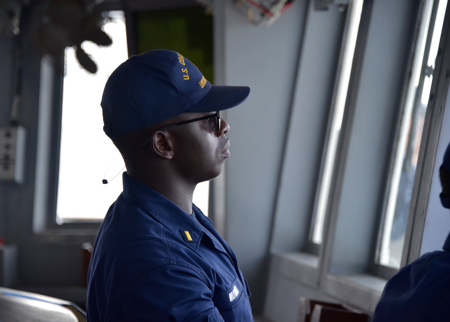 Ensign Panashe Mutumbo on the U.S. Coast Guard Cutter Thetis
