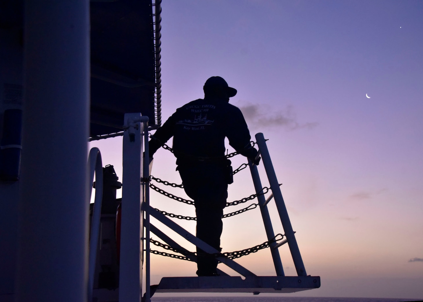 Ensign Panashe Mutumbo on the U.S. Coast Guard Cutter Thetis