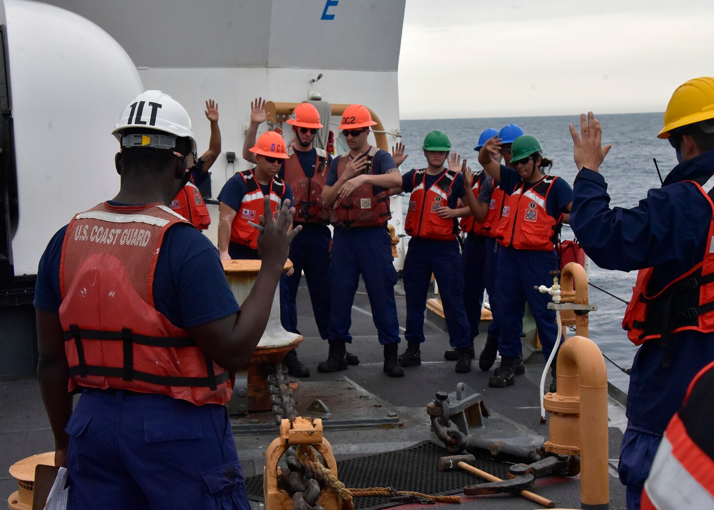 Ensign Panashe Mutumbo on the U.S. Coast Guard Cutter Thetis