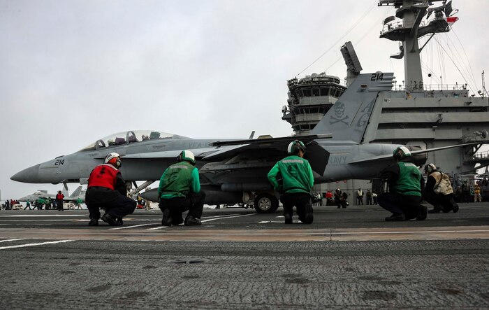 The John C. Stennis Carrier Strike Group (CSG) joined the Abraham Lincoln CSG in the Mediterranean