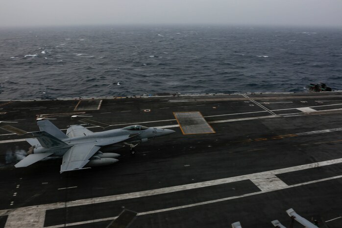The John C. Stennis Carrier Strike Group (CSG) joined the Abraham Lincoln CSG in the Mediterranean