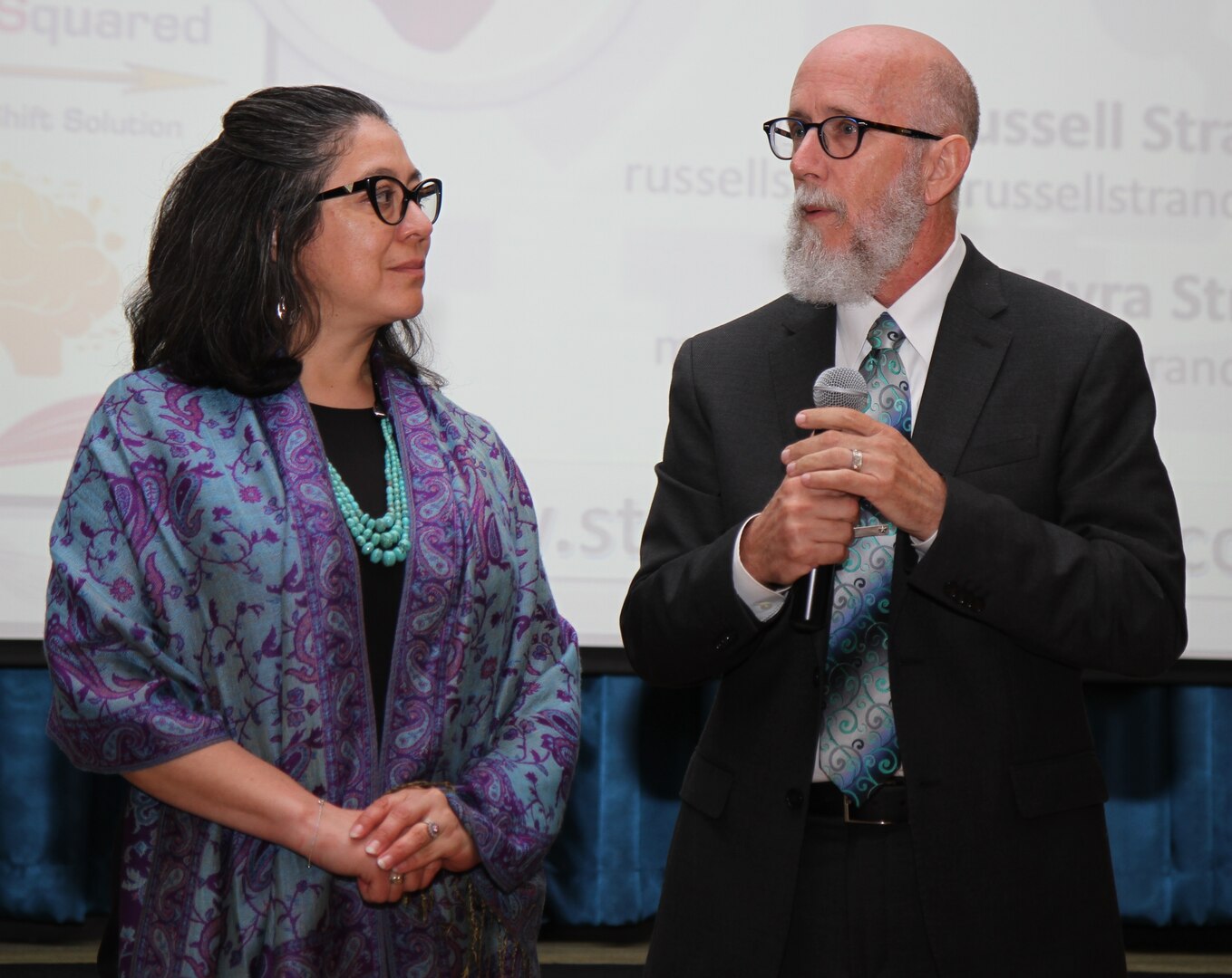 Russell and Myra Strand, co-presented “Strand Squared: A Paradigm Shift” at the Joint Base San Antonio 3rd Annual Sexual Harassment/Assault Response and Prevention/Sexual Assault Prevention and Response Summit held at the Fort Sam Houston Community Center April 3. As subject matter experts in the field of sexual assault, they spoke on such topics as culture change, sex offenders and online dating. The event helped command teams across JBSA and the Sexual Assault first responders to gain a better understanding of sexual assault trends and gain knowledge from subject matter experts.