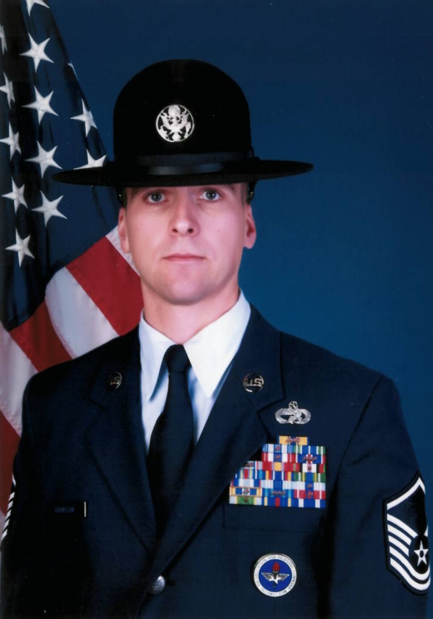 Master Sgt. Mark Johnson, 324th Training Squadron military training instructor, poses for a photo.