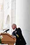Army Brig. Gen. Kenneth "Ed" Brandt, the National Guard Bureau joint chaplain and U.S. Army deputy chief of chaplains, delivers the Easter message during the sunrise service at the Memorial Amphitheater at Arlington National Cemetery, April 21, 2019. During his message, Brandt spoke of resurrection, forgiveness and finding joy in the everyday elements of life.