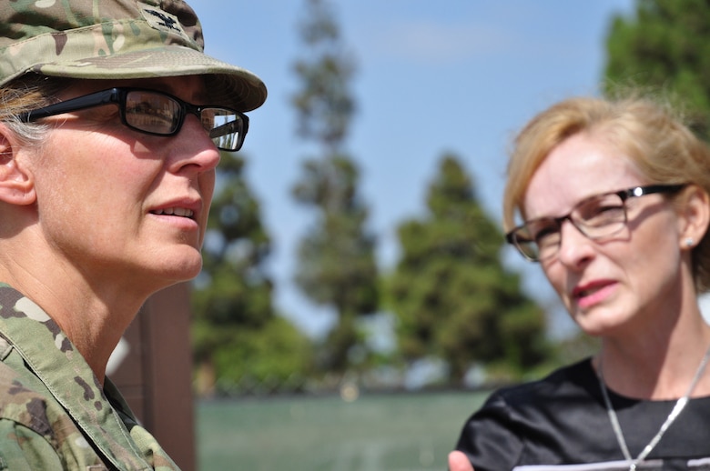 Col. Kim Colloton visits the VA Long Beach project. The $300 million VA Long Beach project consists of five phases. The first phase includes a behavioral/mental health facility and a 40 bed inpatient facility. Colloton was briefed by Project Manager Monica Eichler.