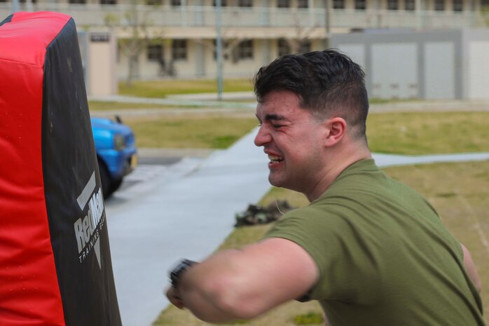 US service members conduct OC spray training at MCAS Iwakuni