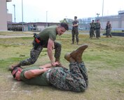 US service members conduct OC spray training at MCAS Iwakuni