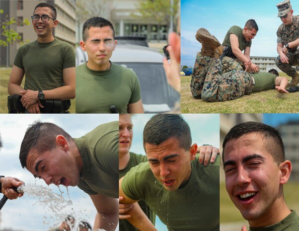 US service members conduct OC spray training at MCAS Iwakuni