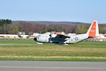 The first of several LC-130 Hercules from the 109th Airlift Wing New York Air National Guard base in Schnectady, New York, takes off to Greenland in support of the National Science Foundation research projects.