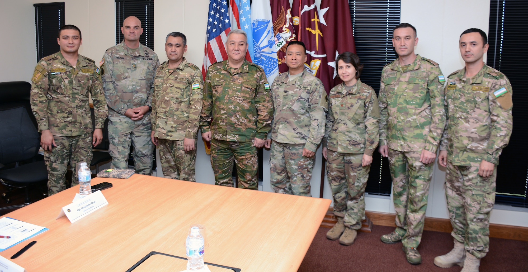 U.S. and Uzbekistan service members attend a Military Medical Logistics Subject Matter Expert Exchange at Joint Base San Antonio, Texas, April 8-12, 2019.