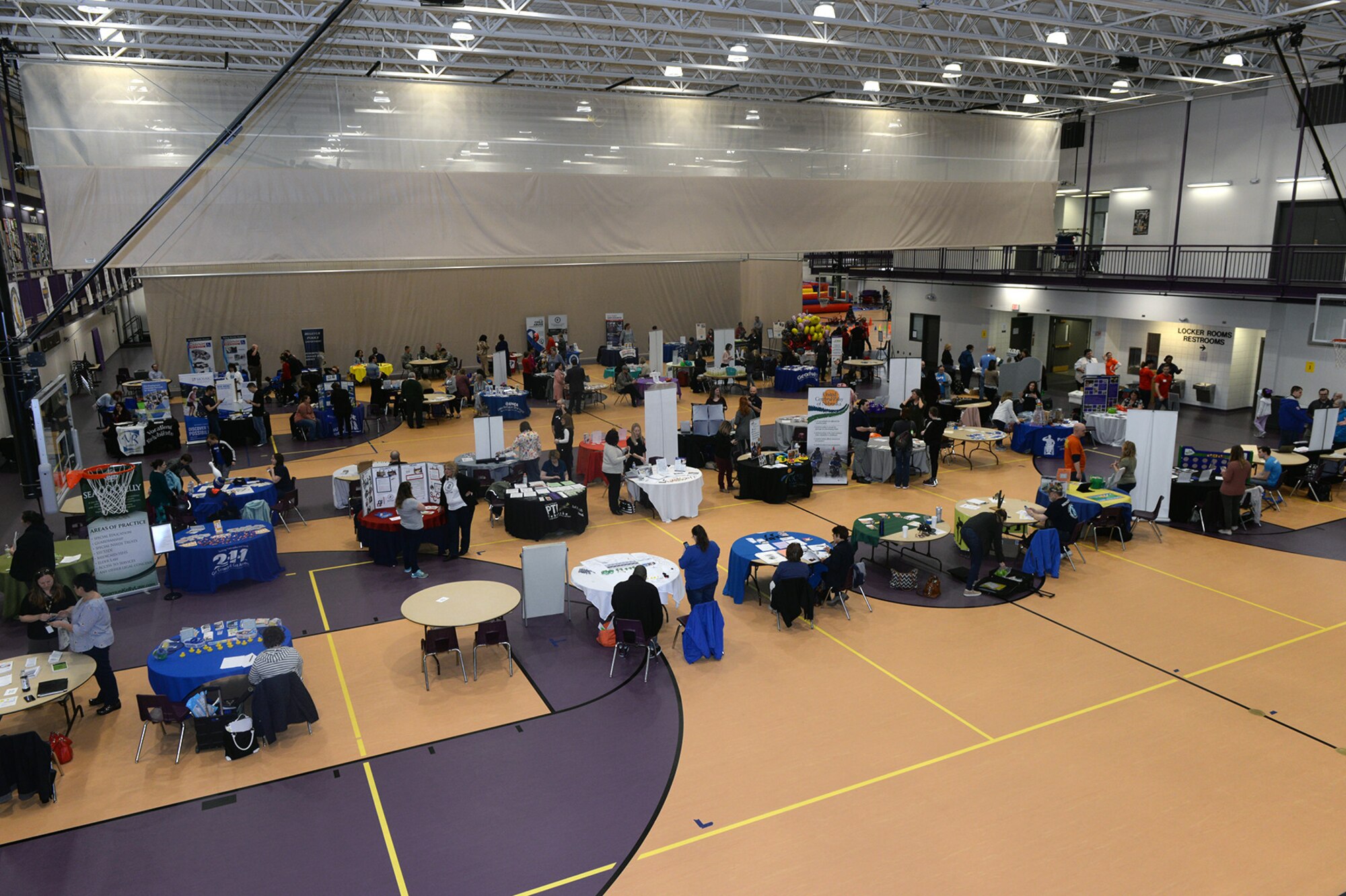 Members of the Offutt community attend the 6th Annual Special Needs Fair at the Bellevue Lied Center, Nebraska, April 9, 2019. The fair is open to all Exceptional Family Member Program families. (U.S. Air Force photo by Kendra Williams)