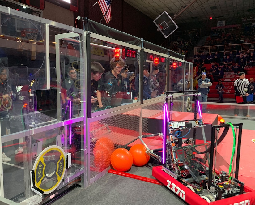 robot in an arena environment.