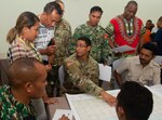 DILI, Timor-Leste (April 25, 2019) – Timorese first responders and PP19 participants work together during a group exercise on pre-planning for a tsunami scenario. The activity is part of a knowledge exchange during a mass evacuation in a natural disaster workshop. Pacific Partnership, now in its 14th iteration, is the largest annual multinational humanitarian assistance and disaster relief preparedness mission conducted in the Indo-Pacific. Each year the mission team works collectively with host and partner nations to enhance regional interoperability and disaster response capabilities, increase security and stability in the region, and foster new and enduring friendships in the Indo-Pacific.