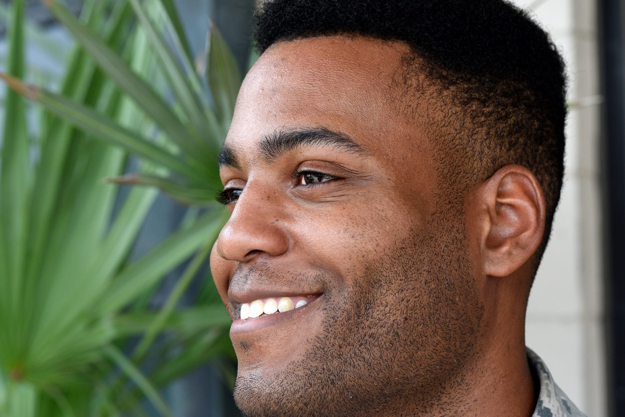 Staff Sgt. Jarrod Peterson, sexual assault Victim Advocate, poses for a photo after telling his story on April 10, 2019, at Patrick Air Force Base, Fla. Peterson volunteered to be a Victim Advocate after someone close to him was sexually assaulted and he realized his passion for protecting those around him. (U.S. Air Force photo by Airman 1st Class Zoe Thacker)